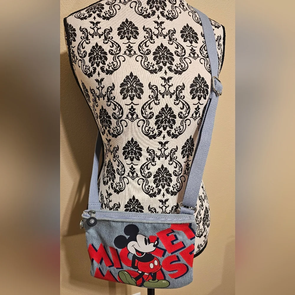 Disney Kipling 90 Years of Mickey Mouse Large Pouch Crossbody Purse NWOT - Picture 2 of 11